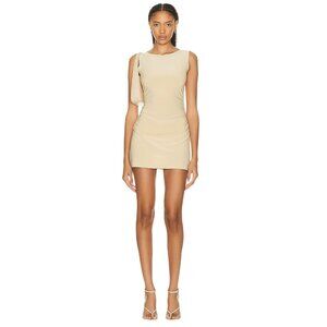 Norma Kamali Sleeveless Pickleball Mini Dress in Sand Medium New Womens
